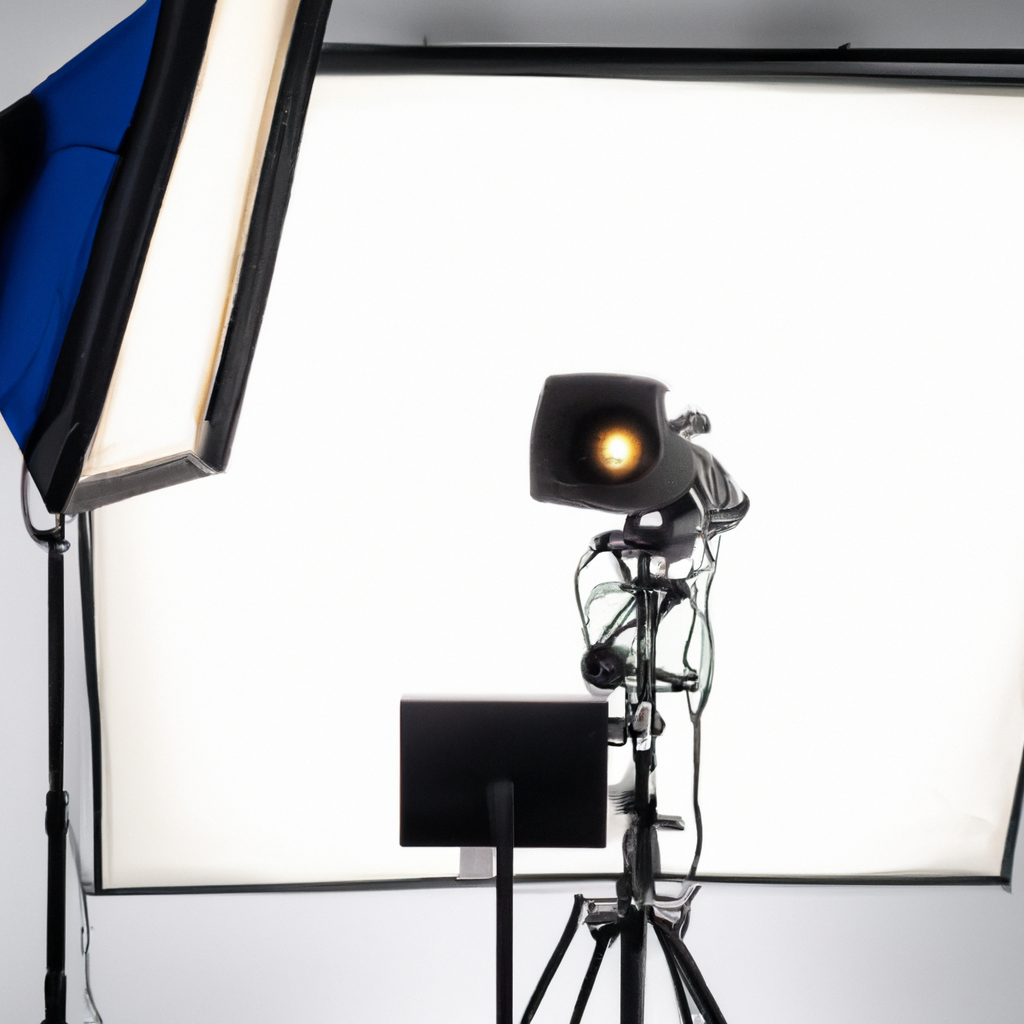 AI-generated minimal Canadian news studio with soft light, soundproof panels, white desk and teleprompter in a bright aesthetic